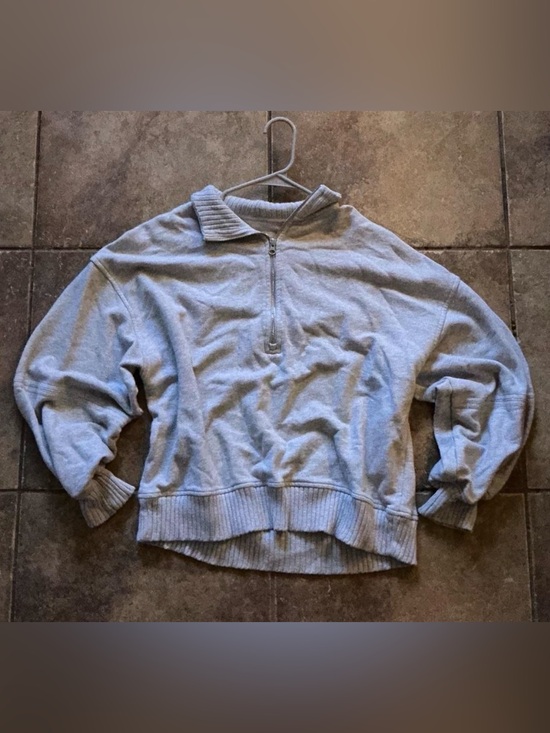 aerie Sweaters - aerie Light Gray Half-Zip Turtleneck Pullover
